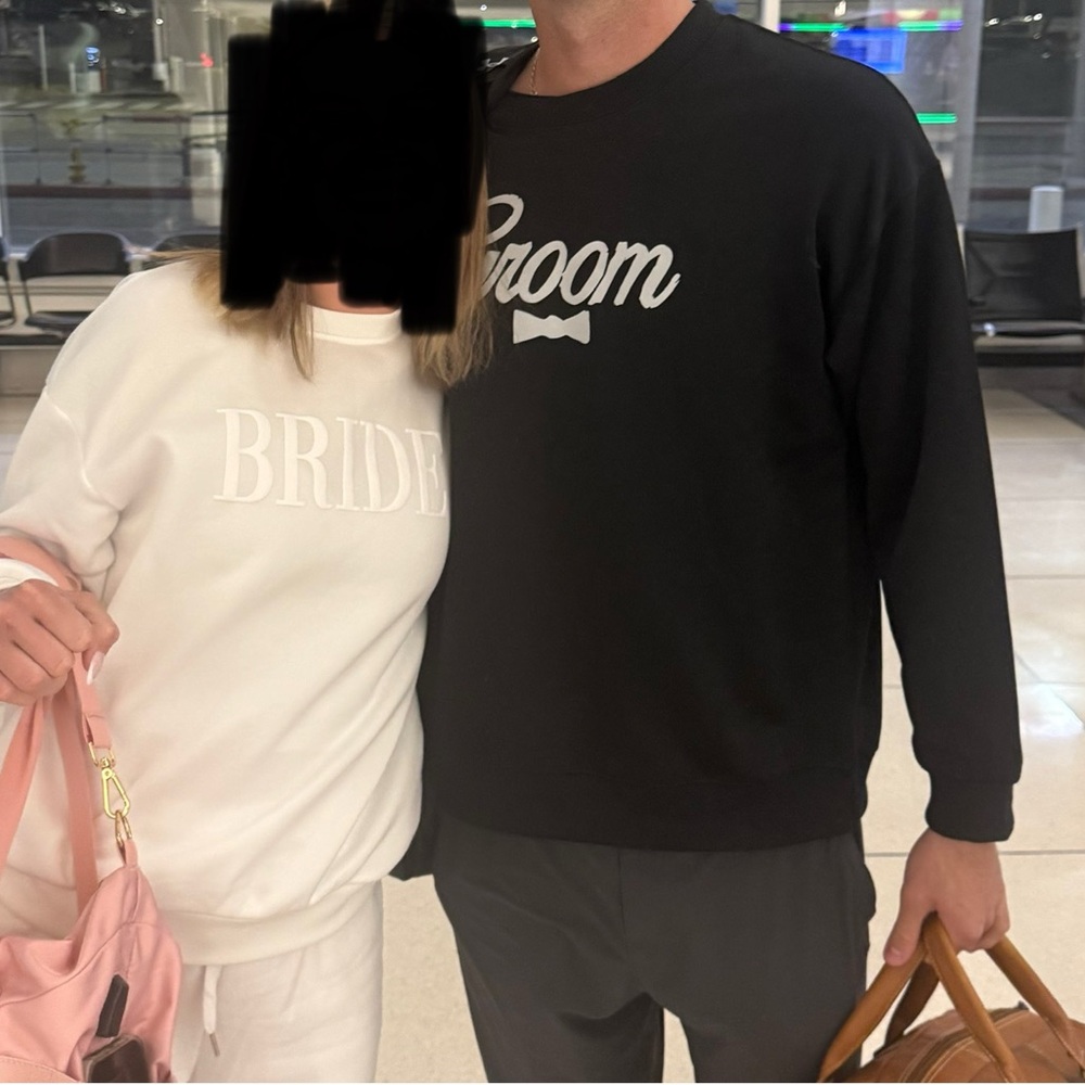 Black Groom Sweater and Bride White Sweater